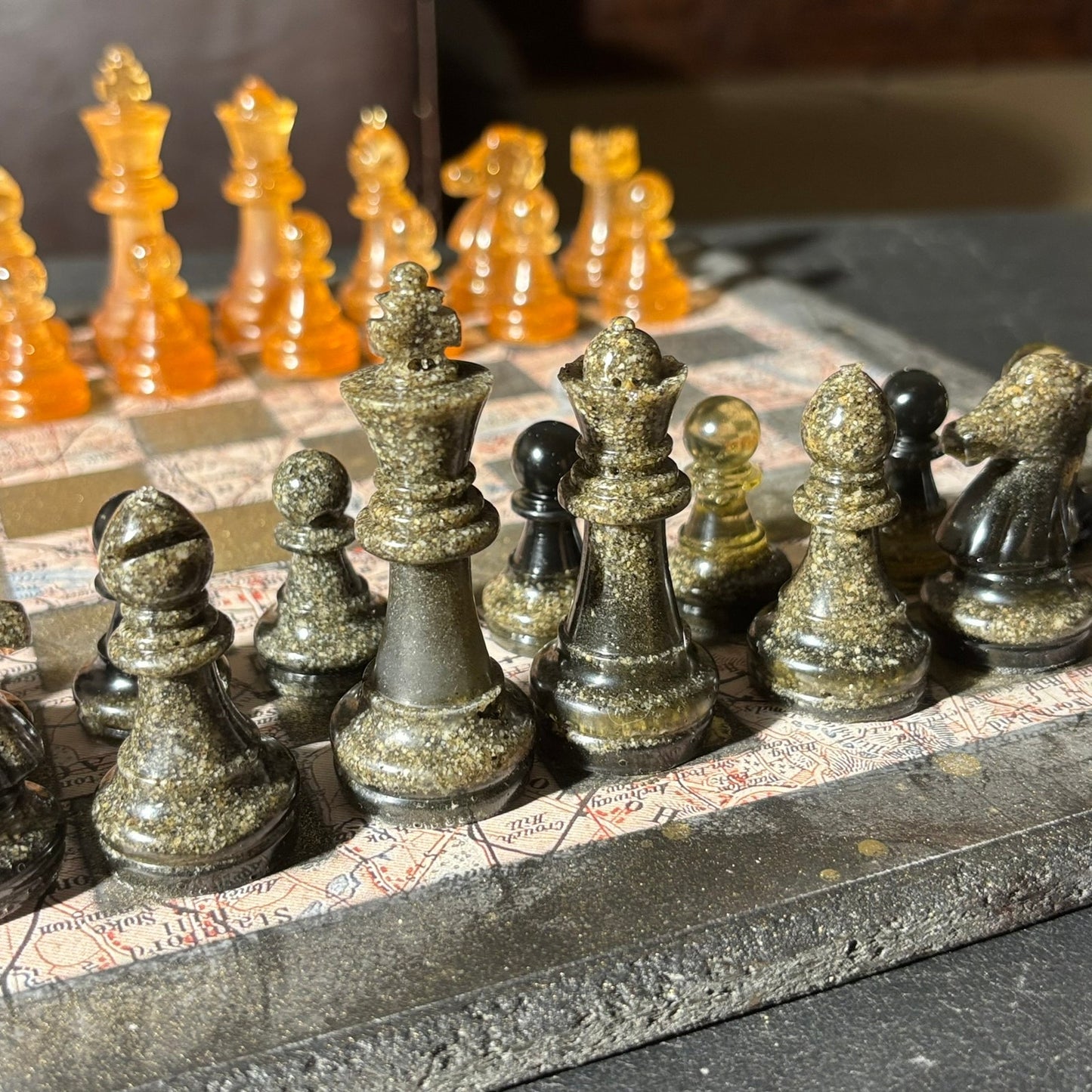 Amber Maps Pattern - Scrapbook Chess Set