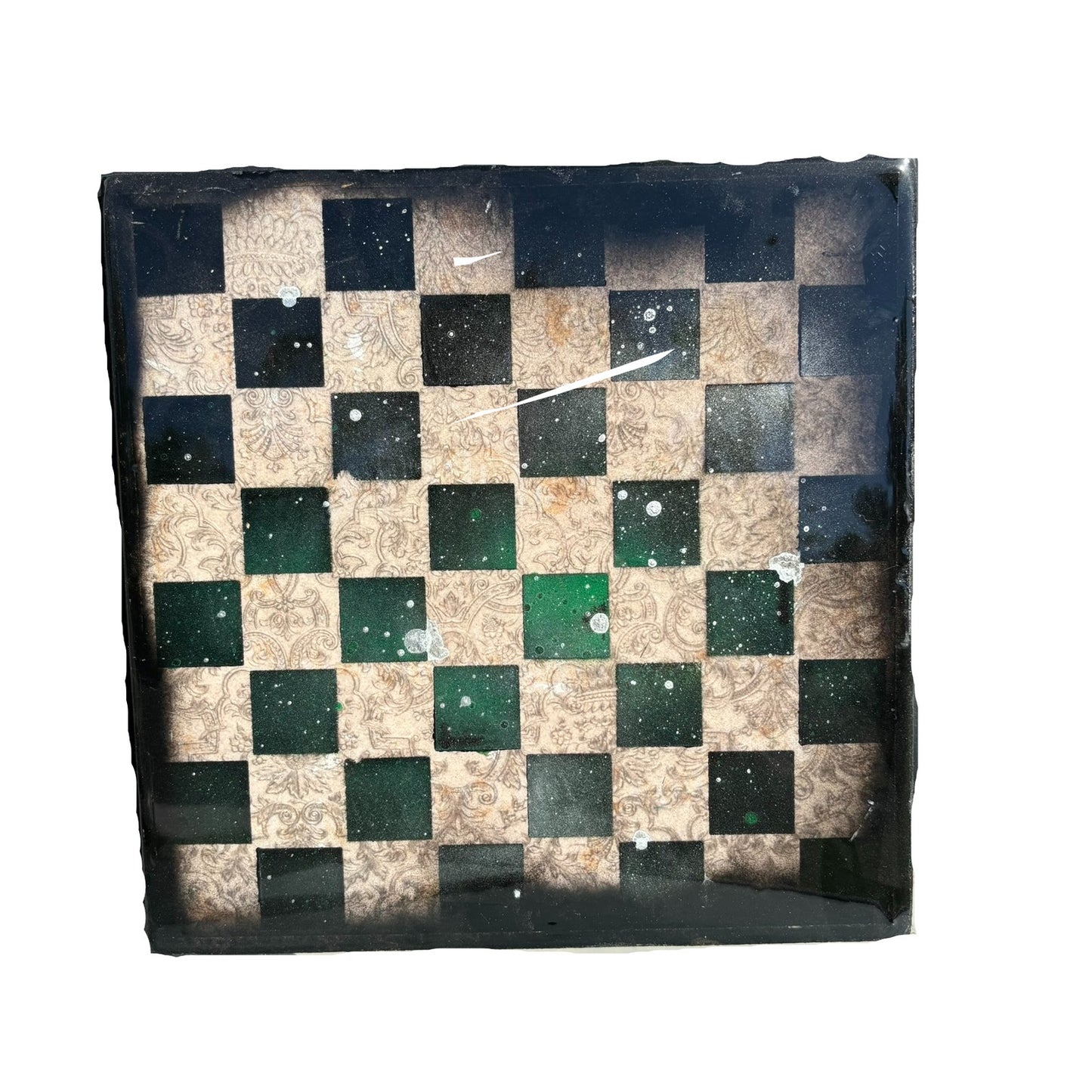Vintage Green - Resin Coated Chess Board