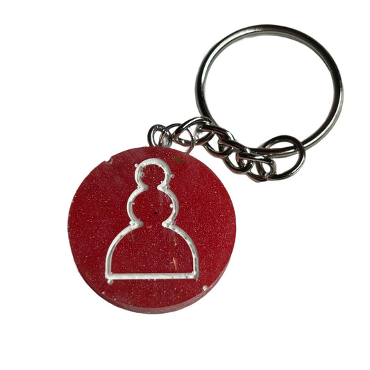 Cherry Red Pawn - Handmade Resin Keychain