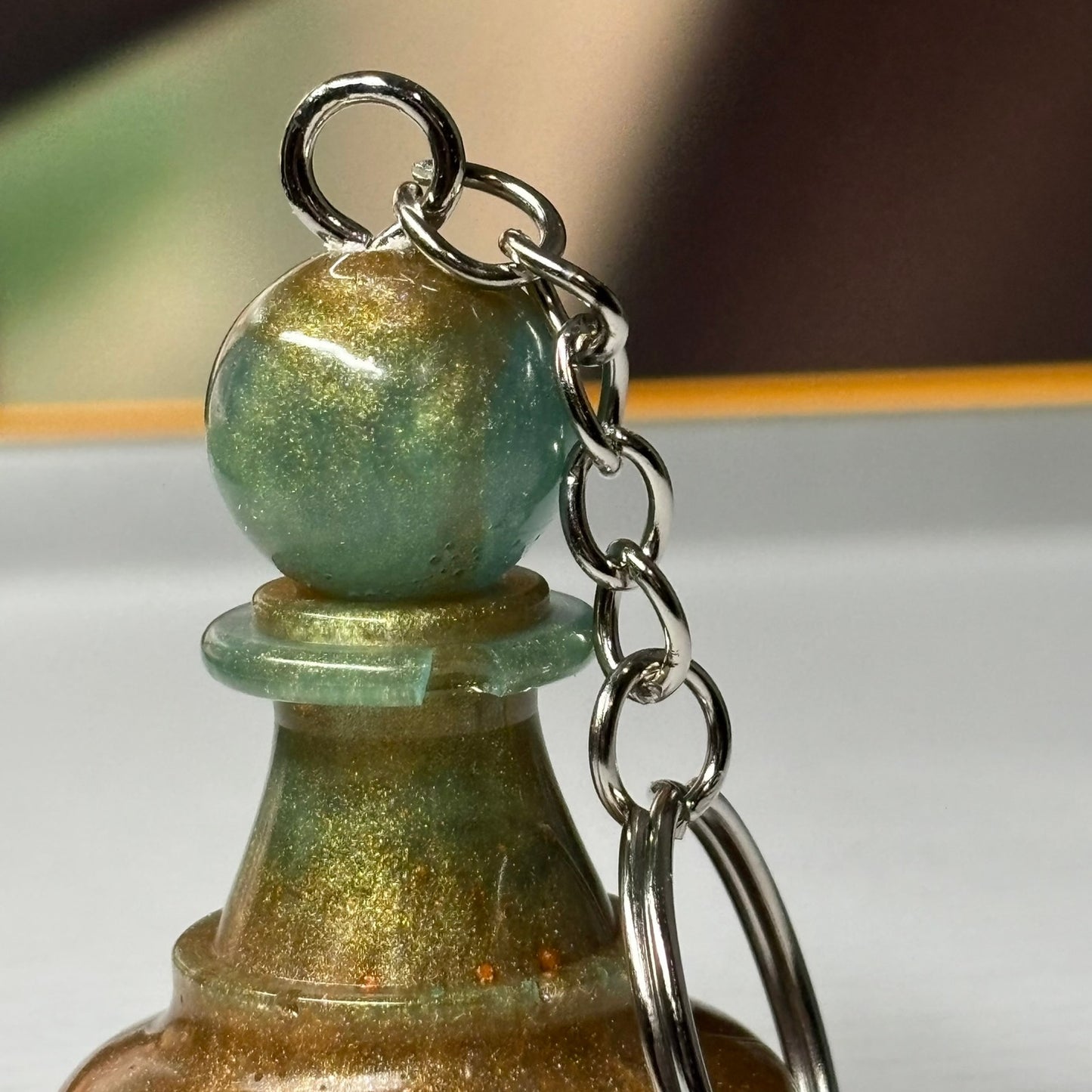 Luxury Green Pawn - Handmade Resin Keychain - Large Edition