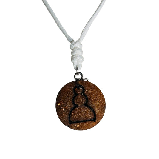 Brown Pawn - Handmade Resin Chess Necklace