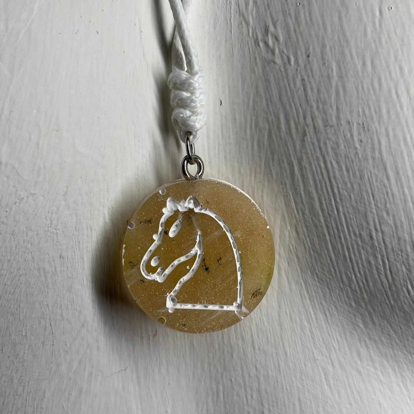Banana Yellow Knight - Handmade Resin Chess Necklace