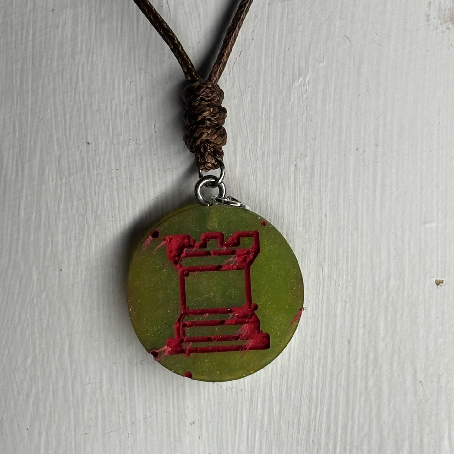 Vintage Rook - Handmade Resin Chess Necklace
