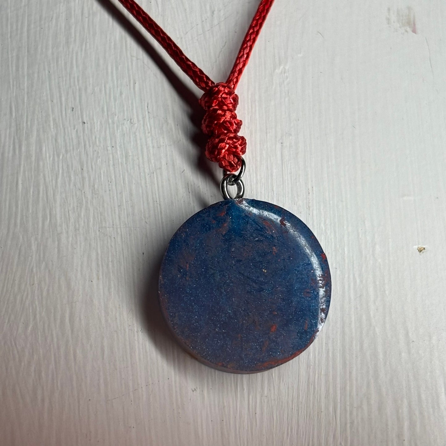 Deep Blue Bishop - Handmade Resin Chess Necklace