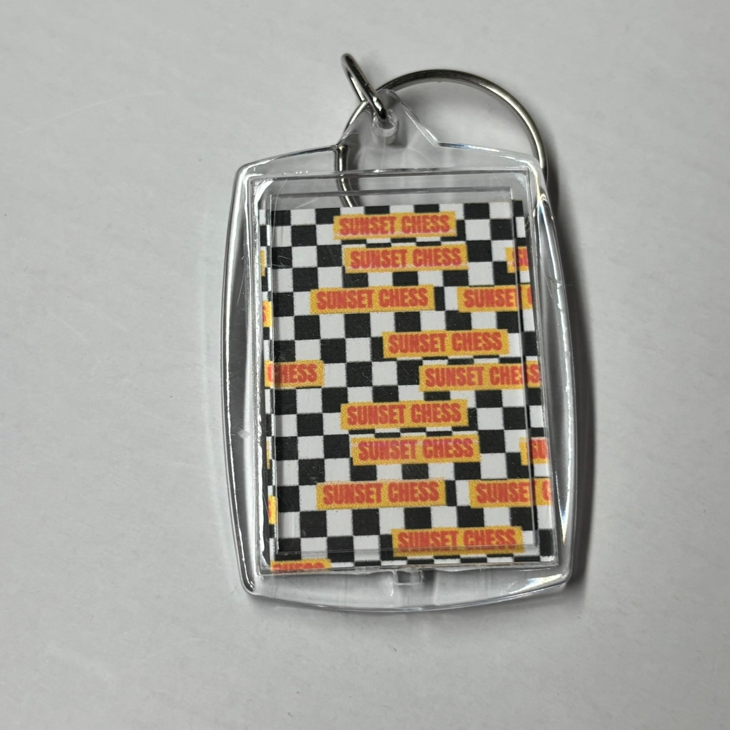 Chess is Fun - Sunset Chess Photo Keychain