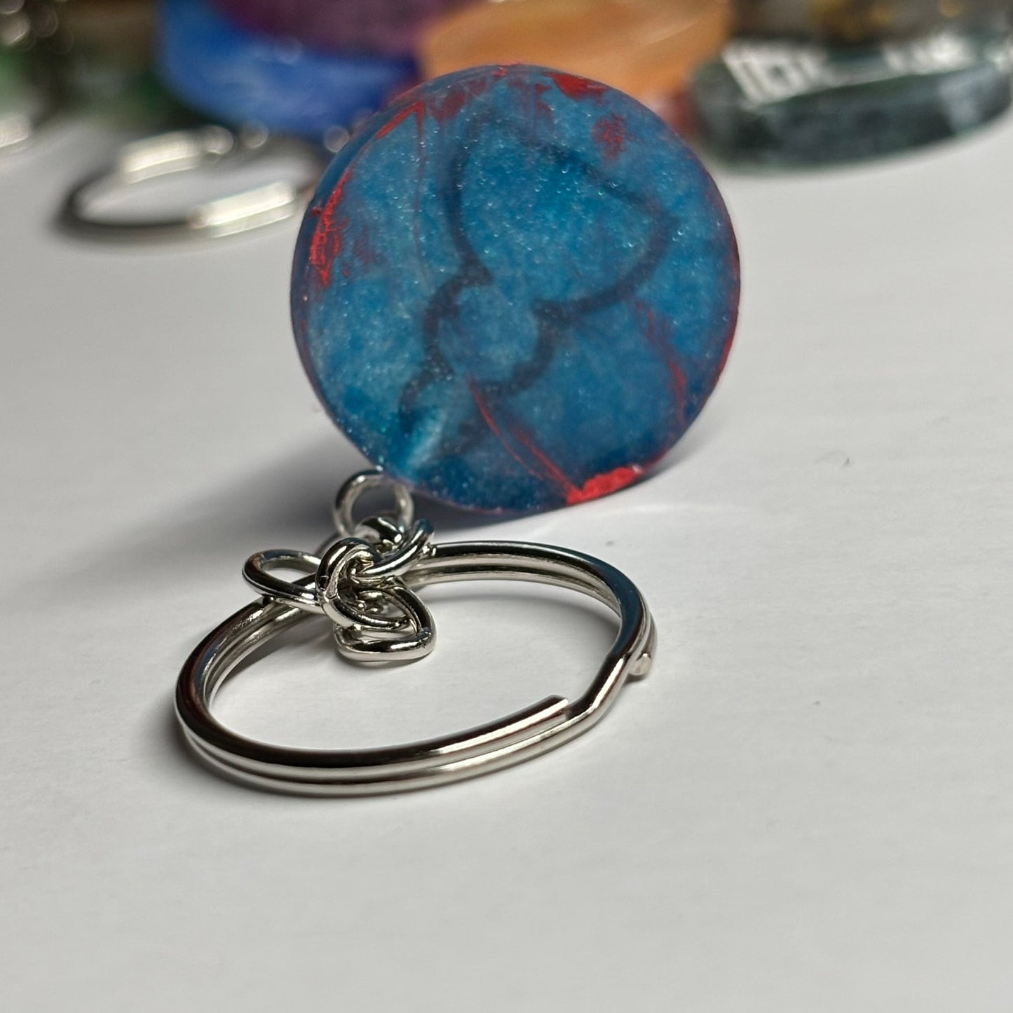 Red Blue Pawn - Handmade Resin Keychain