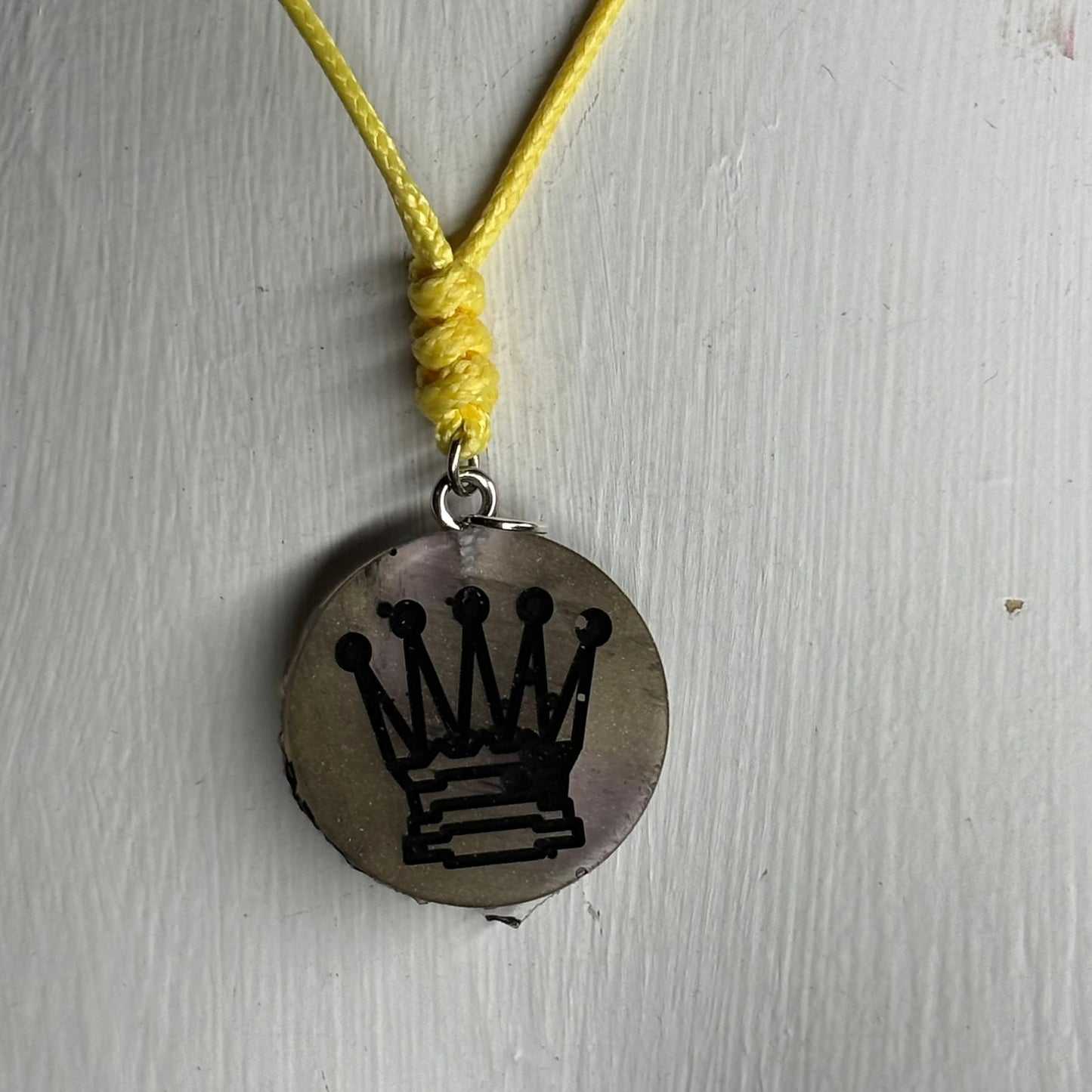 Dark Queen - Handmade Resin Chess Necklace