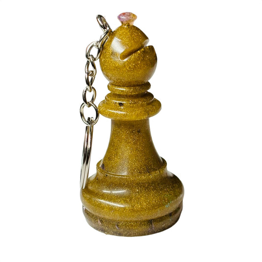 Swade Brown Bishop - Handmade Resin Keychain - Large Edition