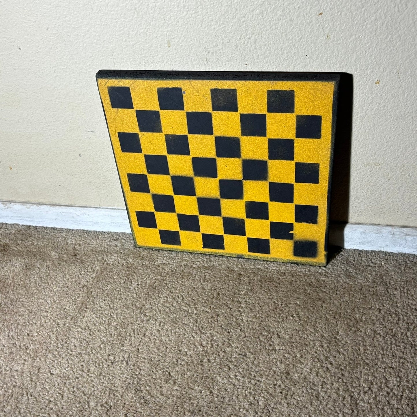 Yellow & Black - Painted Chess Board