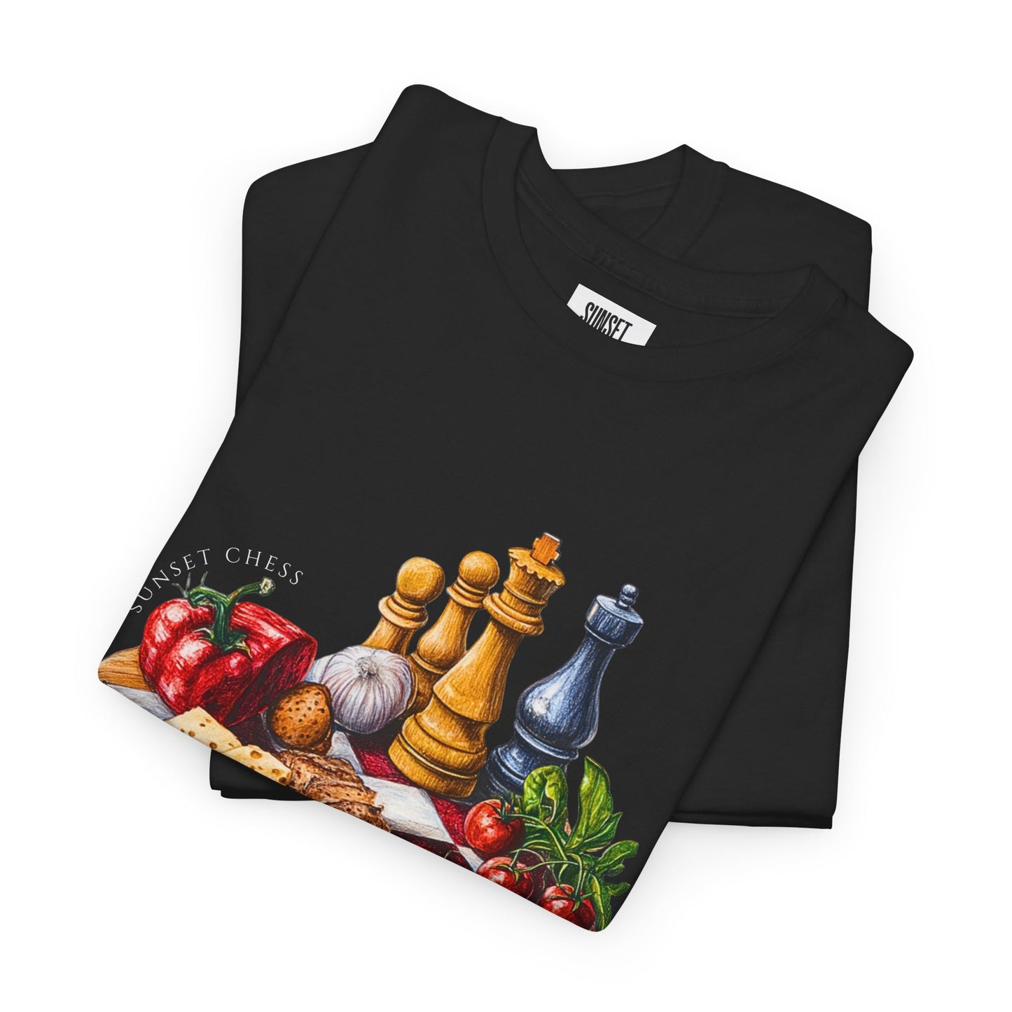 Copy of Vegan Chess - Black Tee - Unisex Heavy Cotton Tee