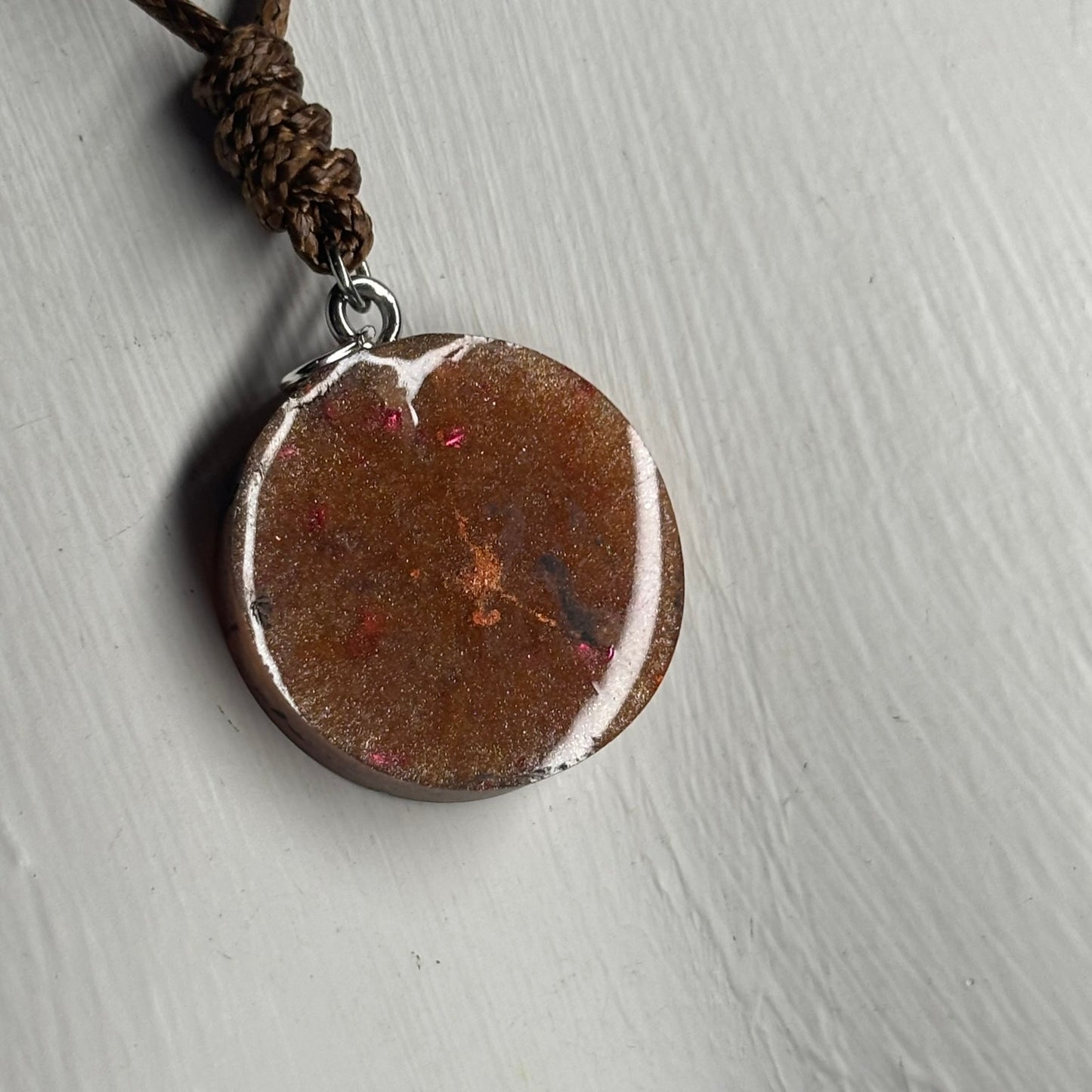 Bronze Brown Queen - Handmade Resin Chess Necklace