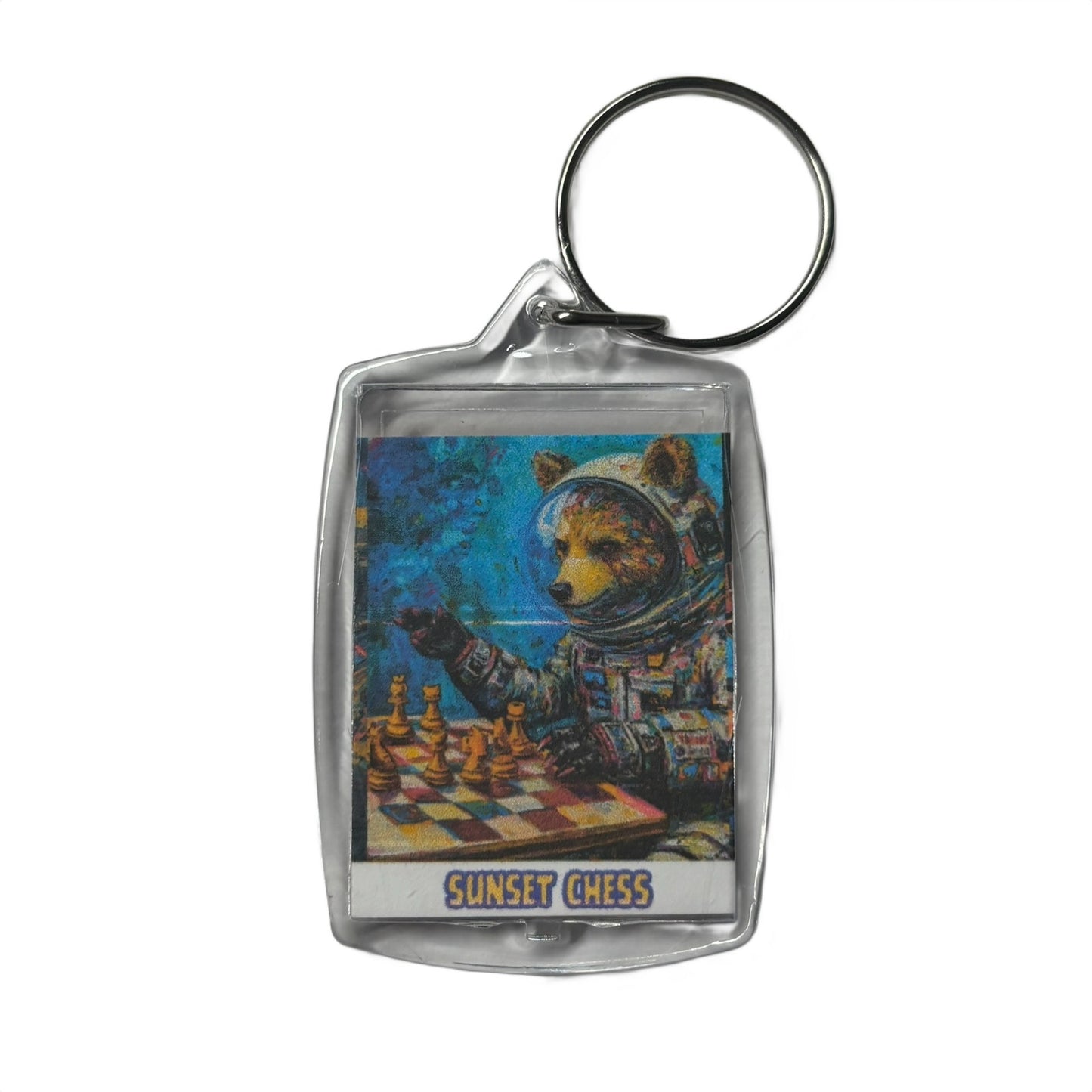 Space Bear - Chess  Photo Keychain