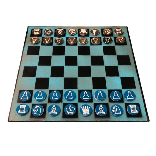Cold Blue - Painted Chess Set