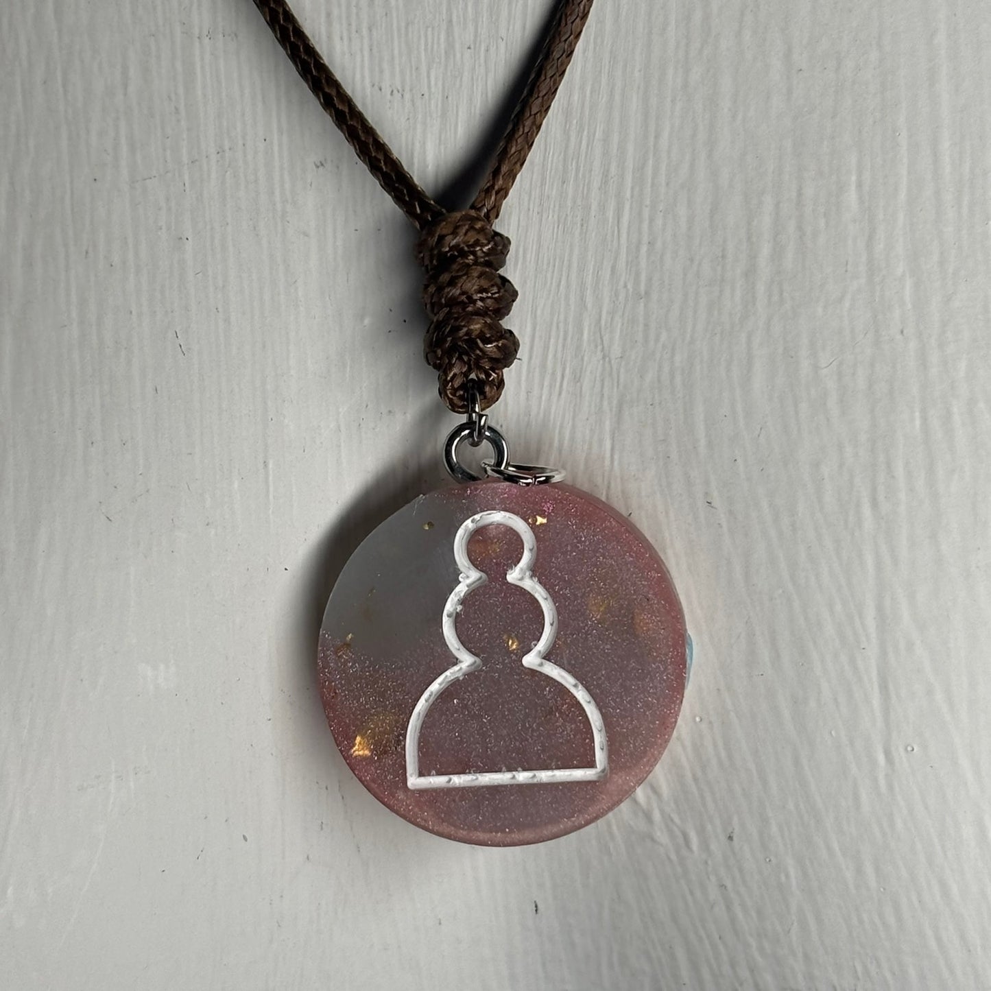 Cosmic Space Pawn - Handmade Resin Chess Necklace