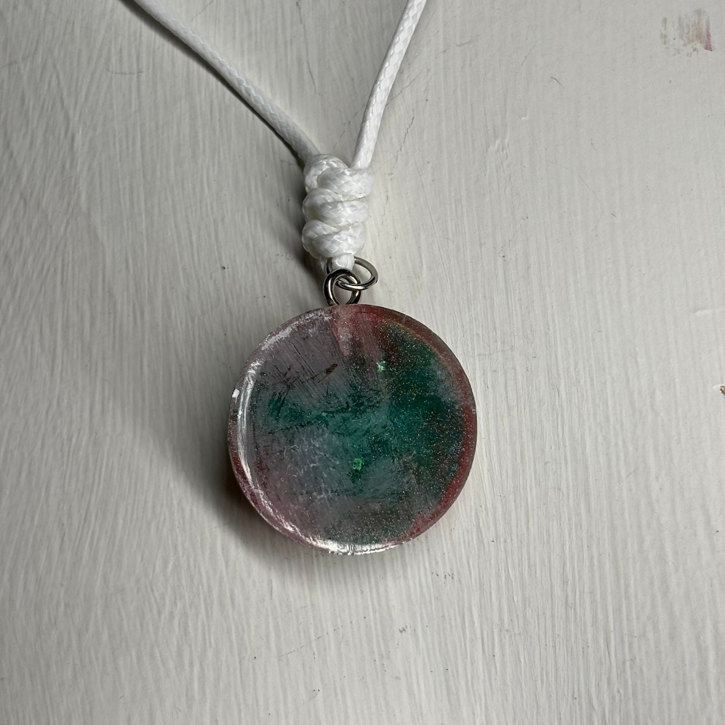 Forest Mint Pawn - Handmade Resin Chess Necklace - Flat Edition