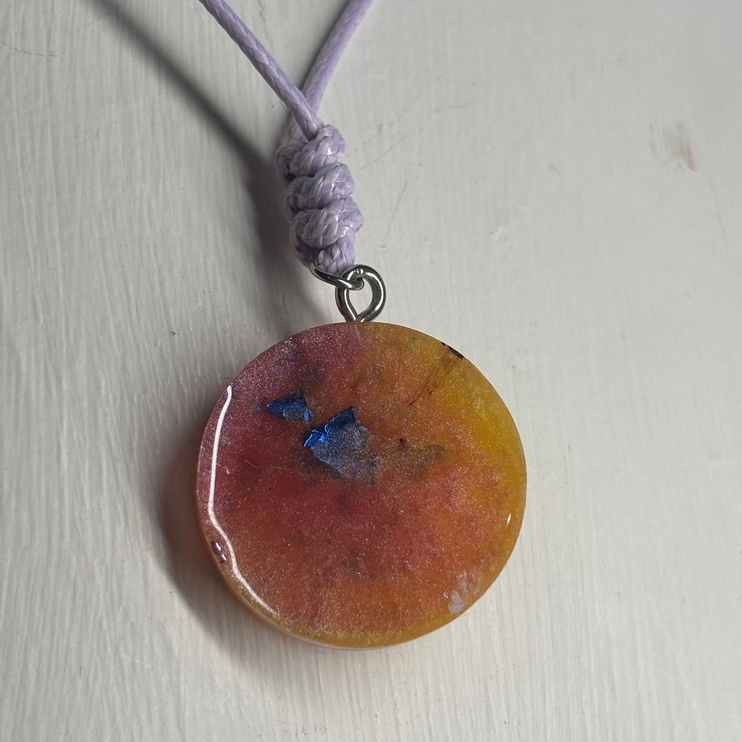 Sunset Yellow Pawn - Handmade Resin Chess Necklace