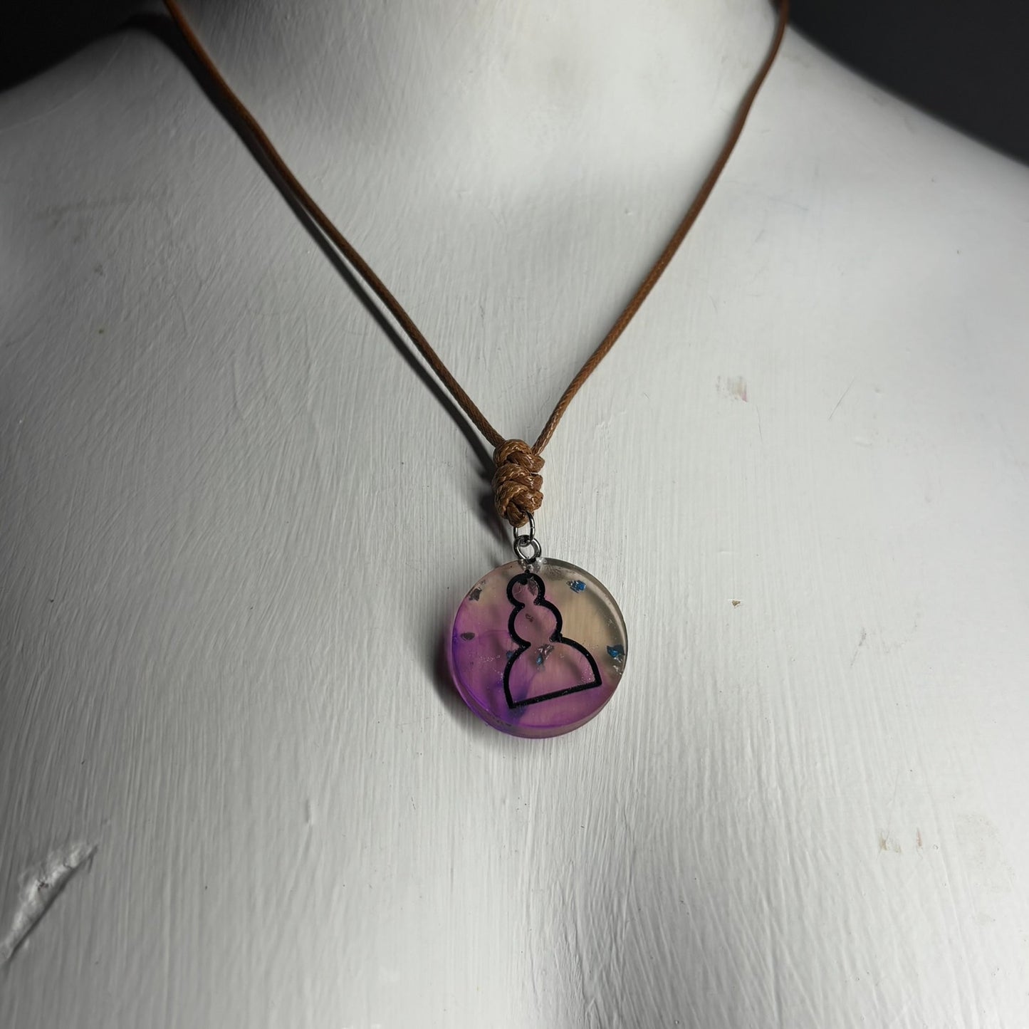 Purple Rift Pawn - Handmade Resin Chess Necklace