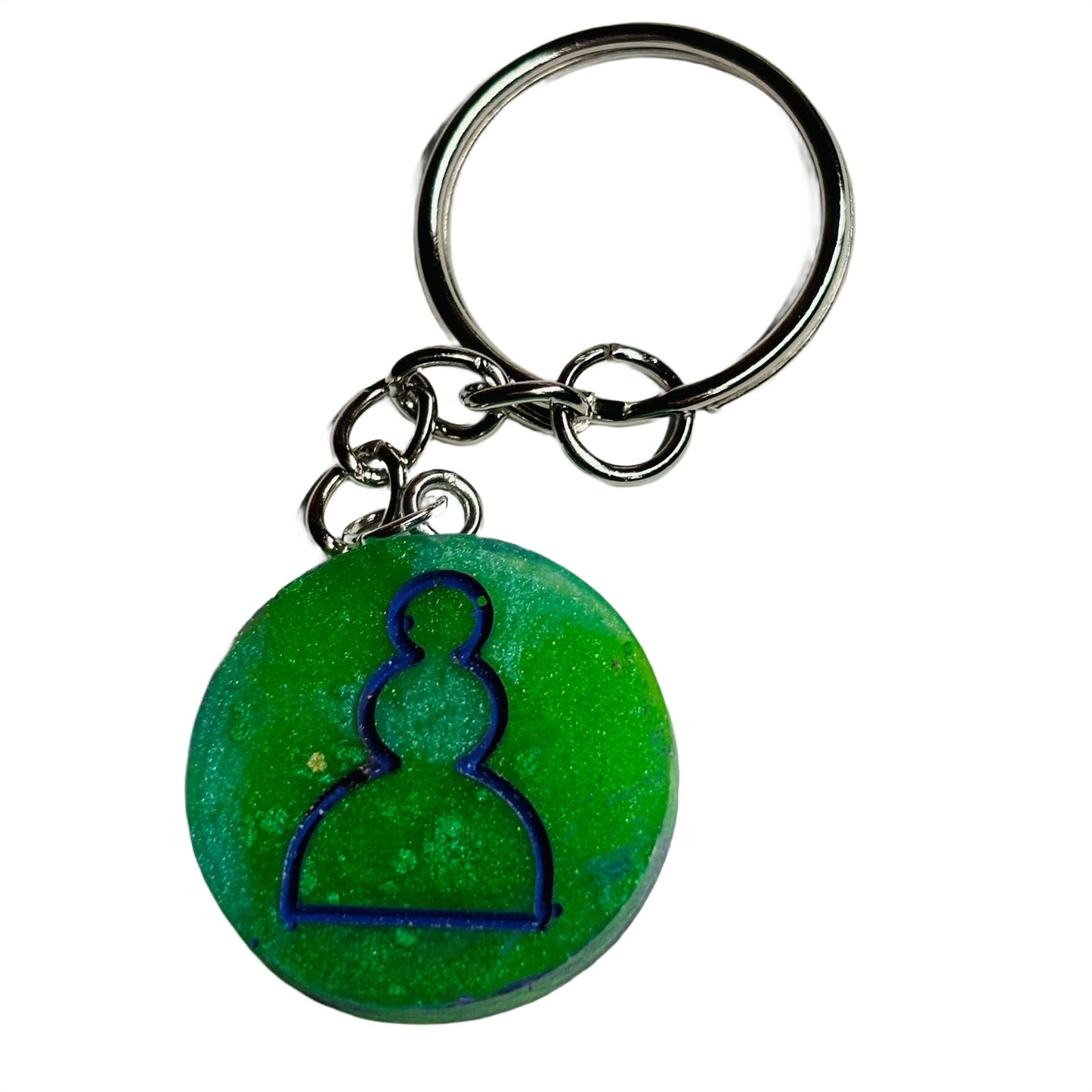 Purple Green Pawn - Handmade Resin Keychain