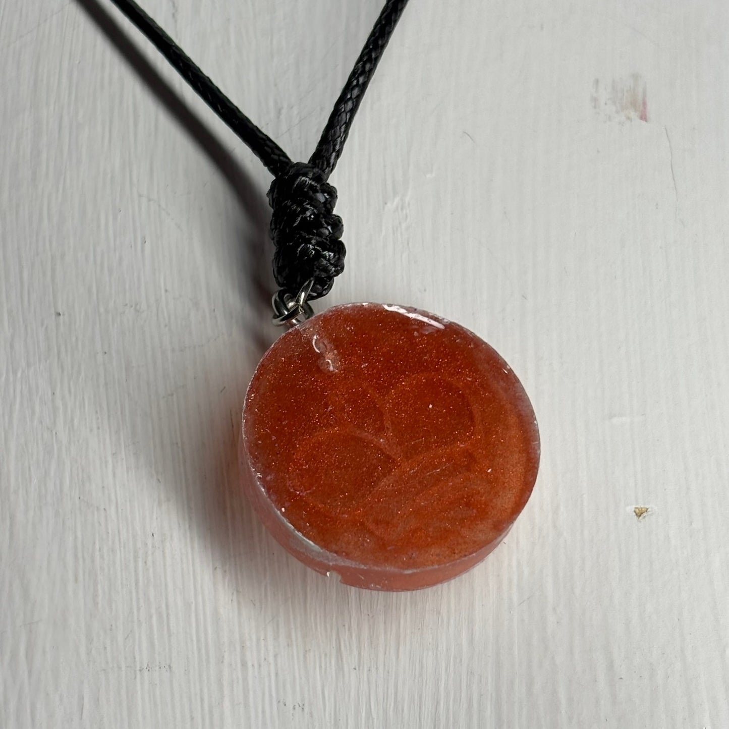 Hot Orange King - Handmade Resin Chess Necklace