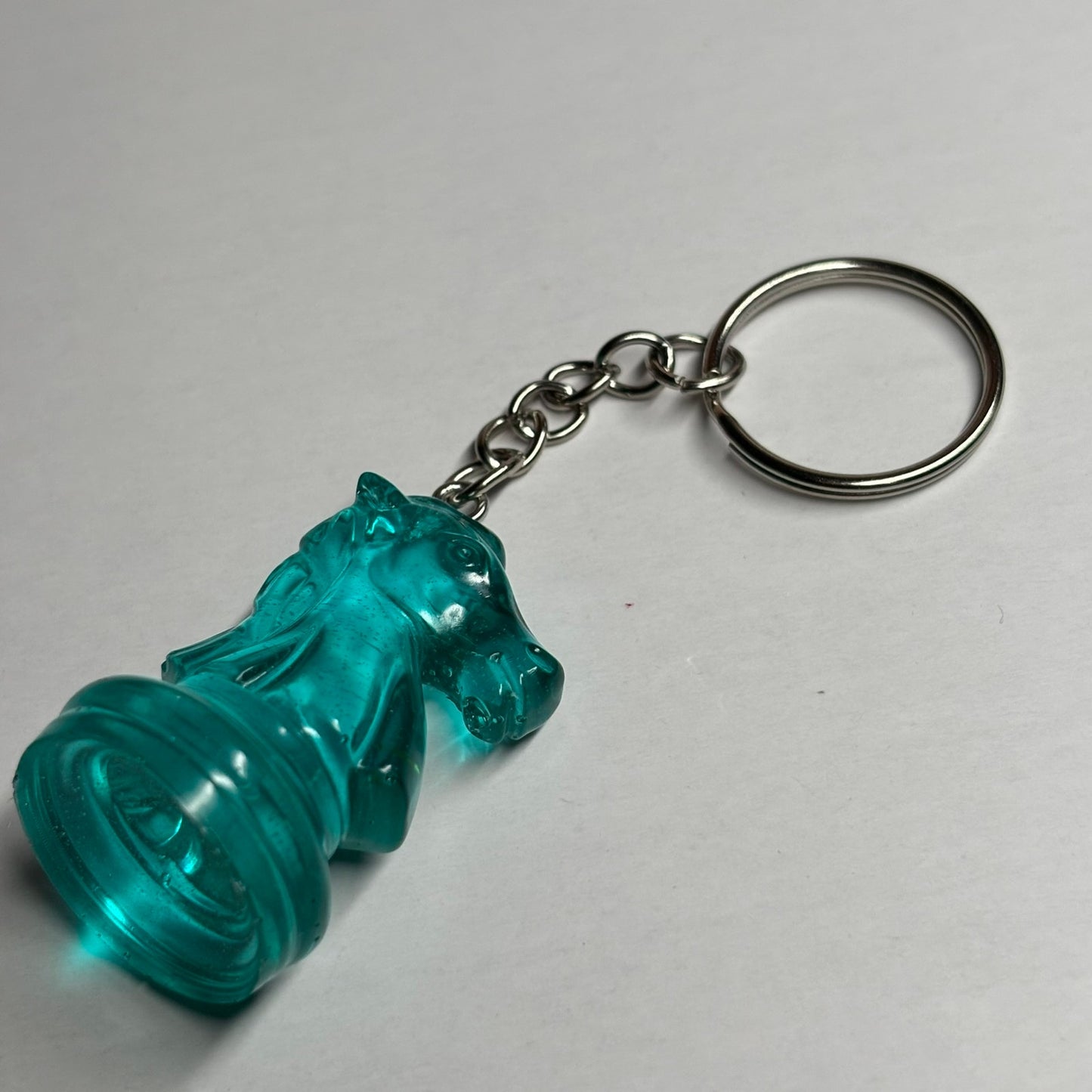 Aqua Translucent Green Knight - Handmade Resin Keychain