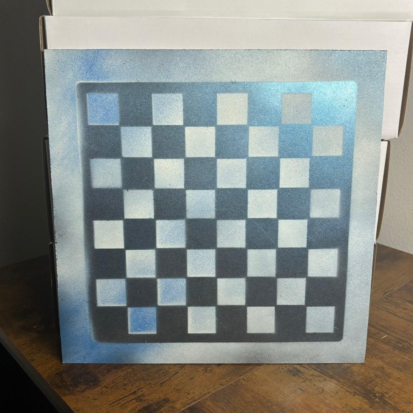 Metallic Blue - Painted Chess Board