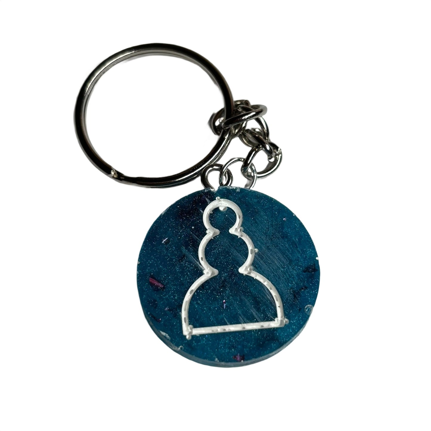 Sparkle Blue Pawn - Handmade Resin Keychain