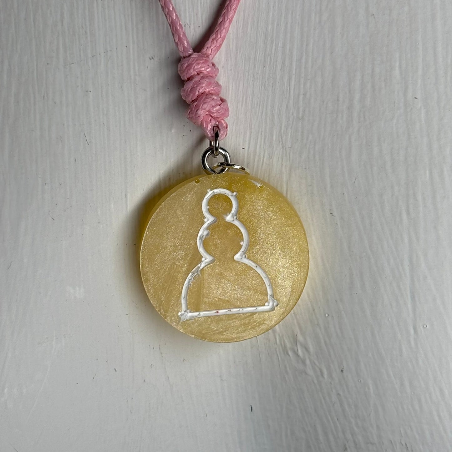 Yellow Sunshine Pawn - Handmade Resin Chess Necklace