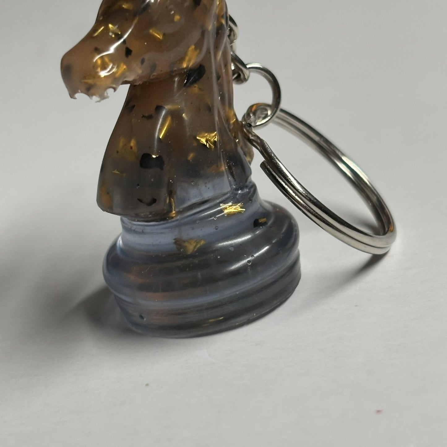 Brown/Blue Royal Knight - Handmade Resin Keychain
