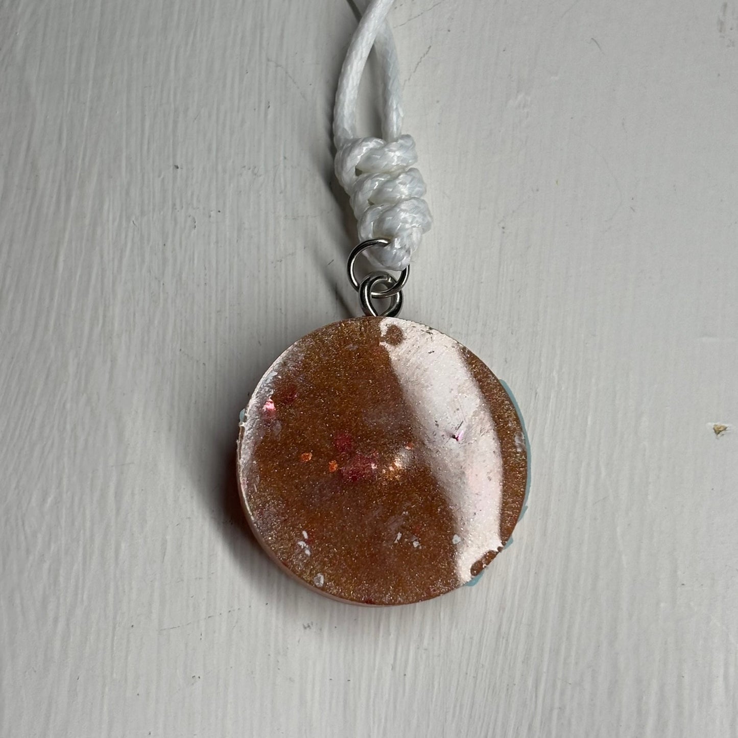 Cream Brown Rook - Handmade Resin Chess Necklace