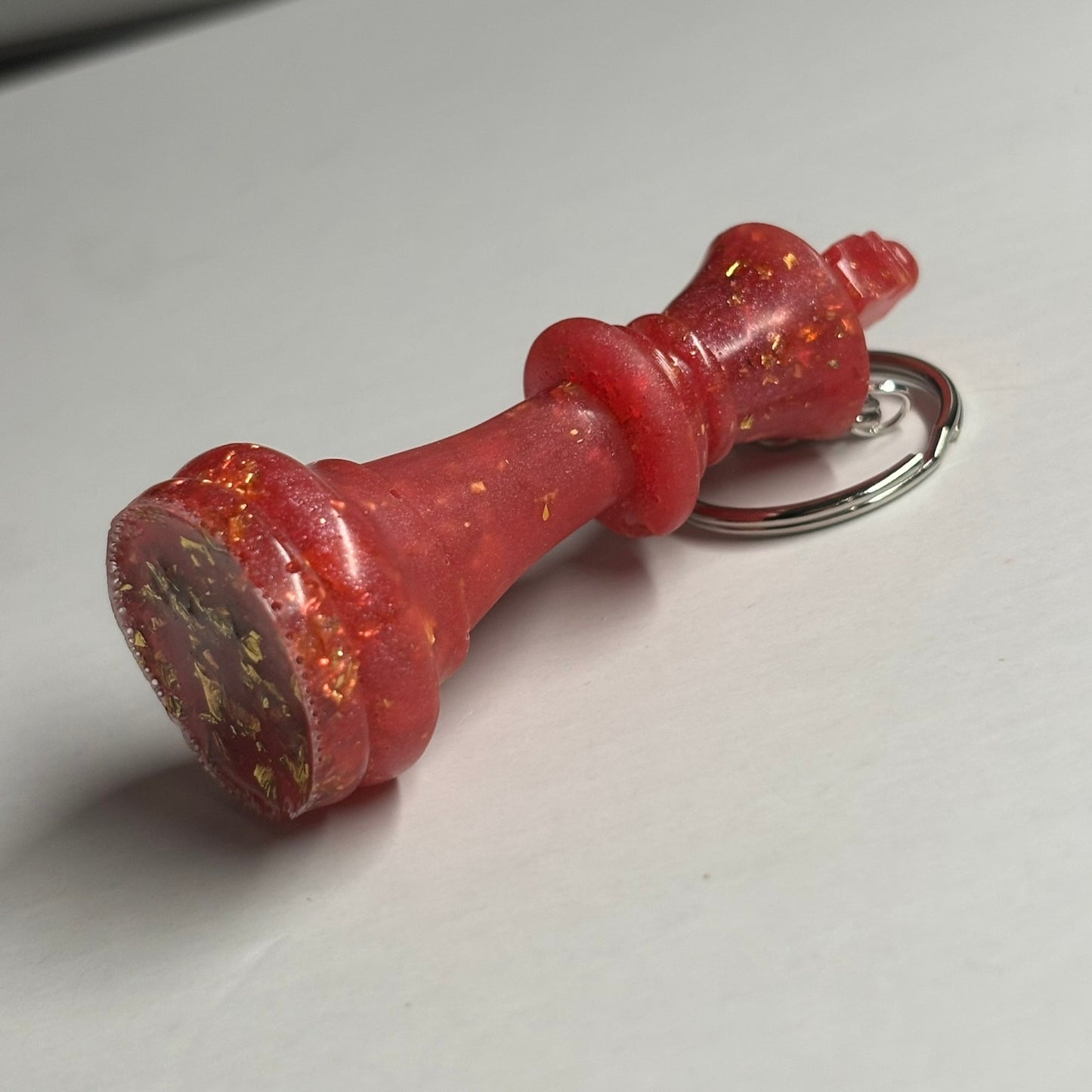 Glittered Red King - Handmade Resin Keychain