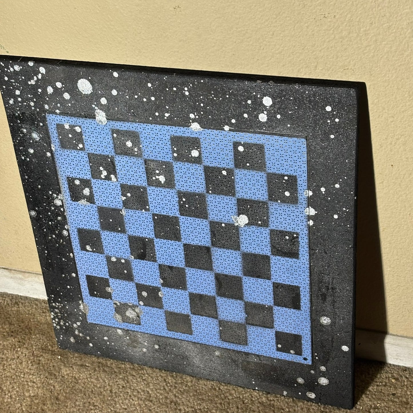 Simplistic Blue Chrome Drip - Large Scrapbook Chess Board