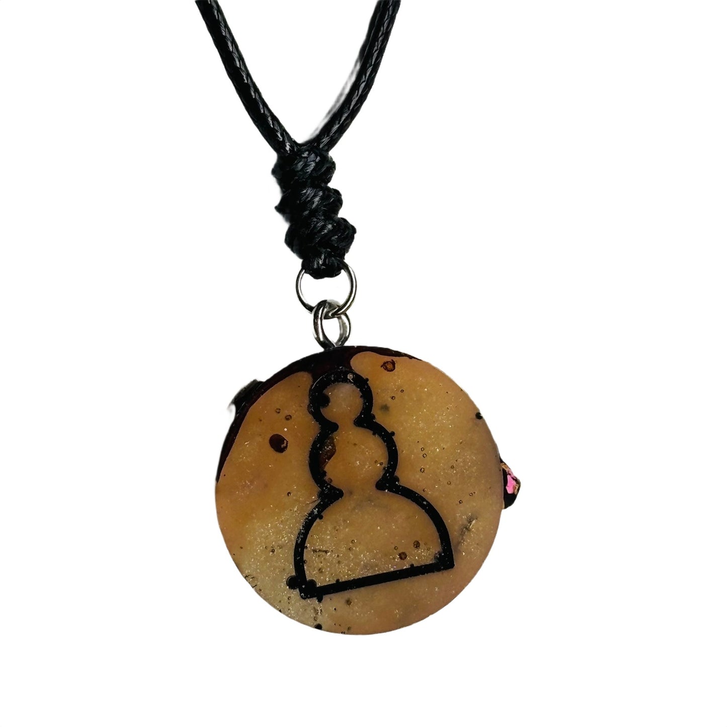 Orange Cream Pawn - Handmade Resin Chess Necklace