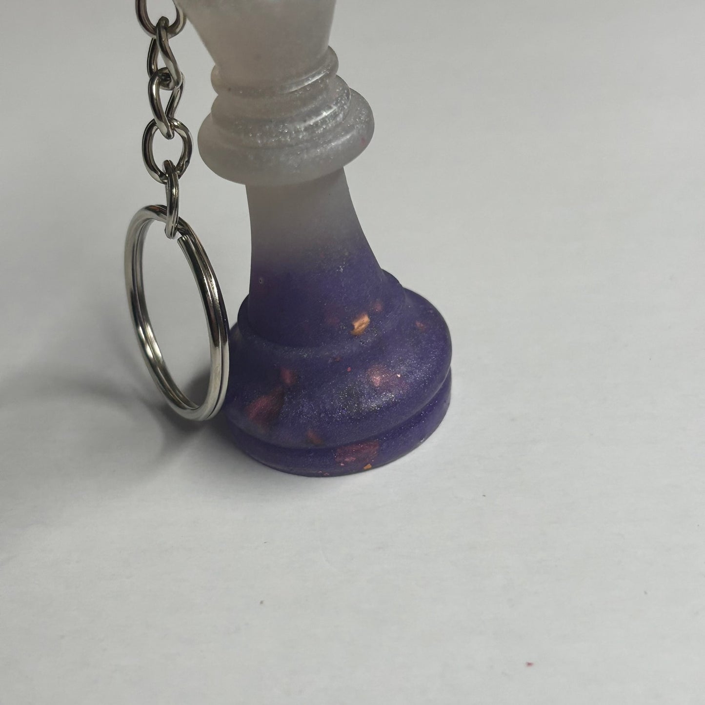 Purple White King - Handmade Resin Keychain