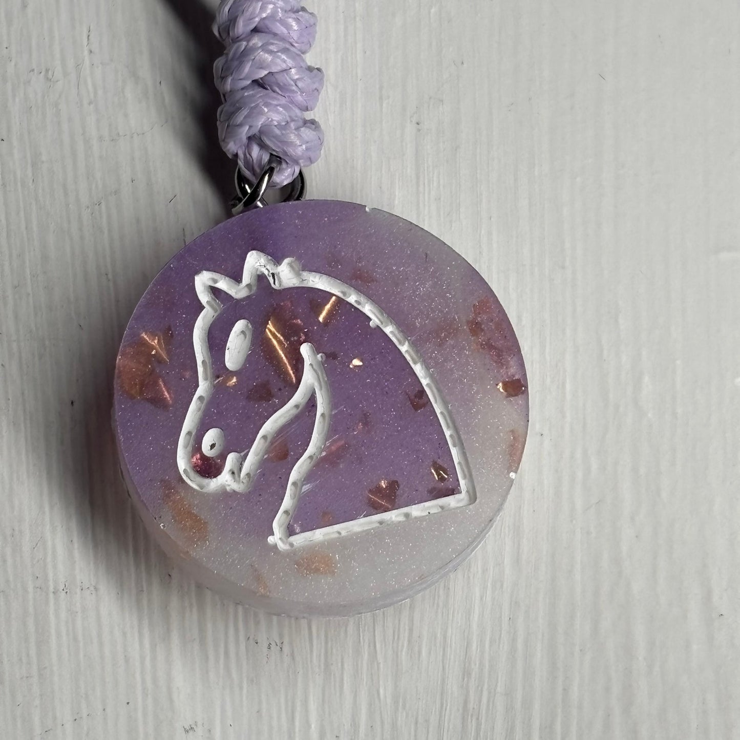 Starlight Purple Knight - Handmade Resin Chess Necklace