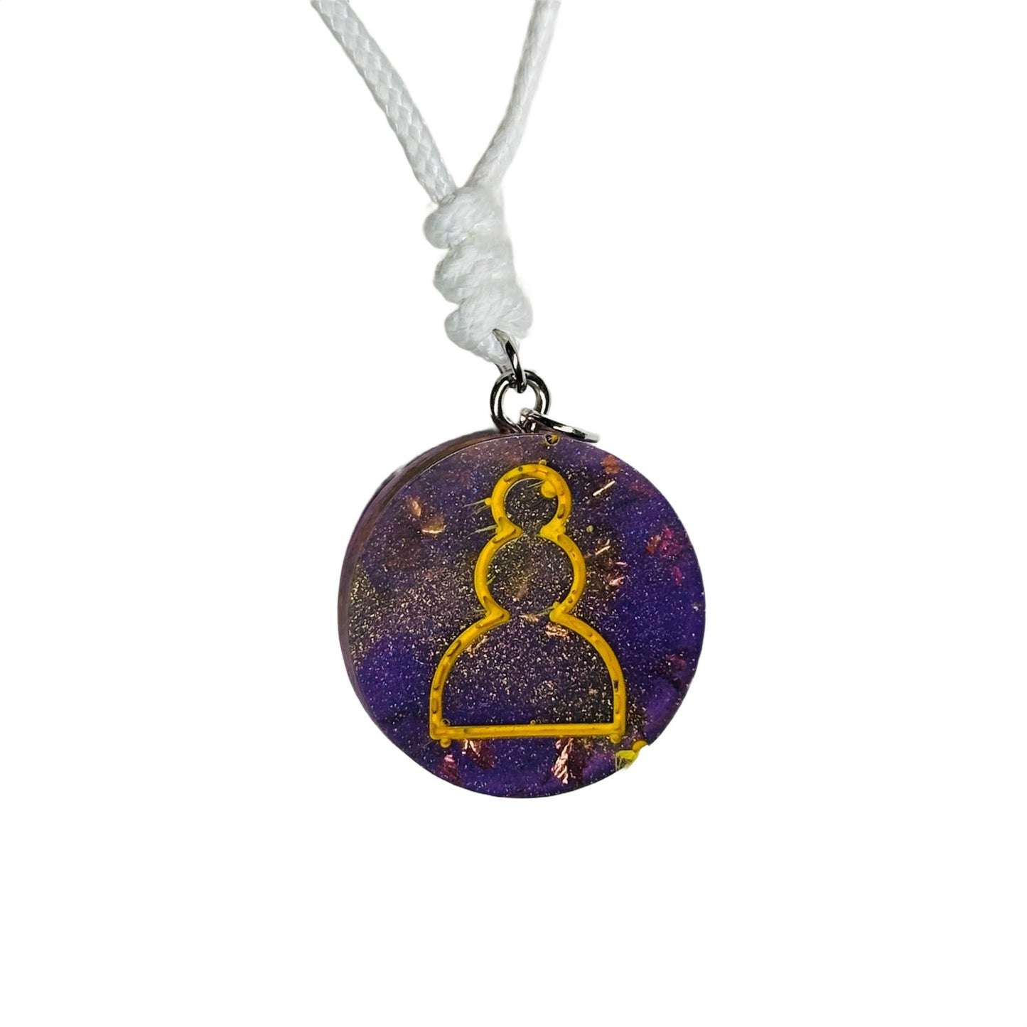 Purple Crystal Pawn - Handmade Resin Chess Necklace