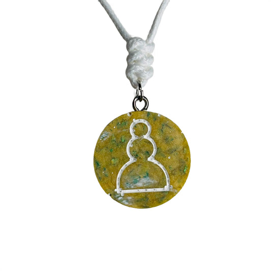Banana Mix Pawn - Handmade Resin Chess Necklace - Flat Edition