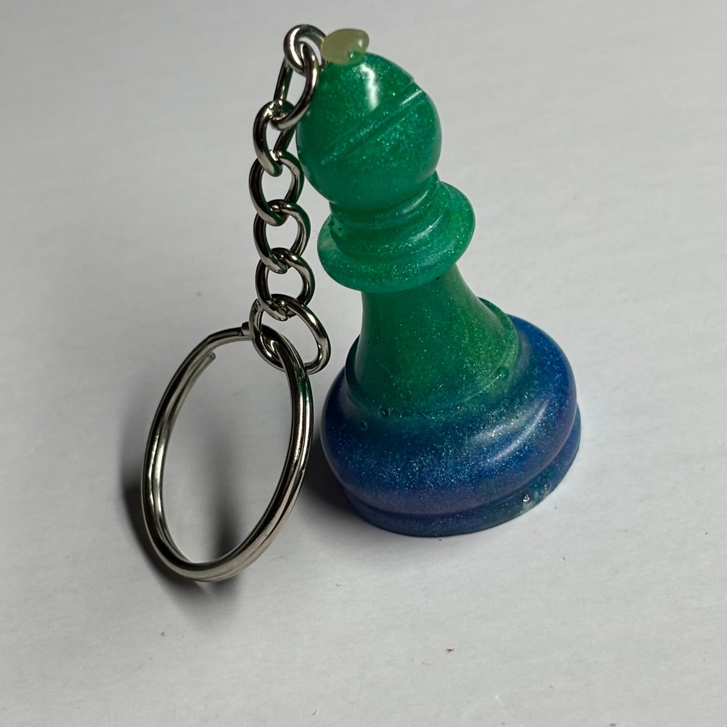 Galaxy Green Bishop - Handmade Resin Keychain