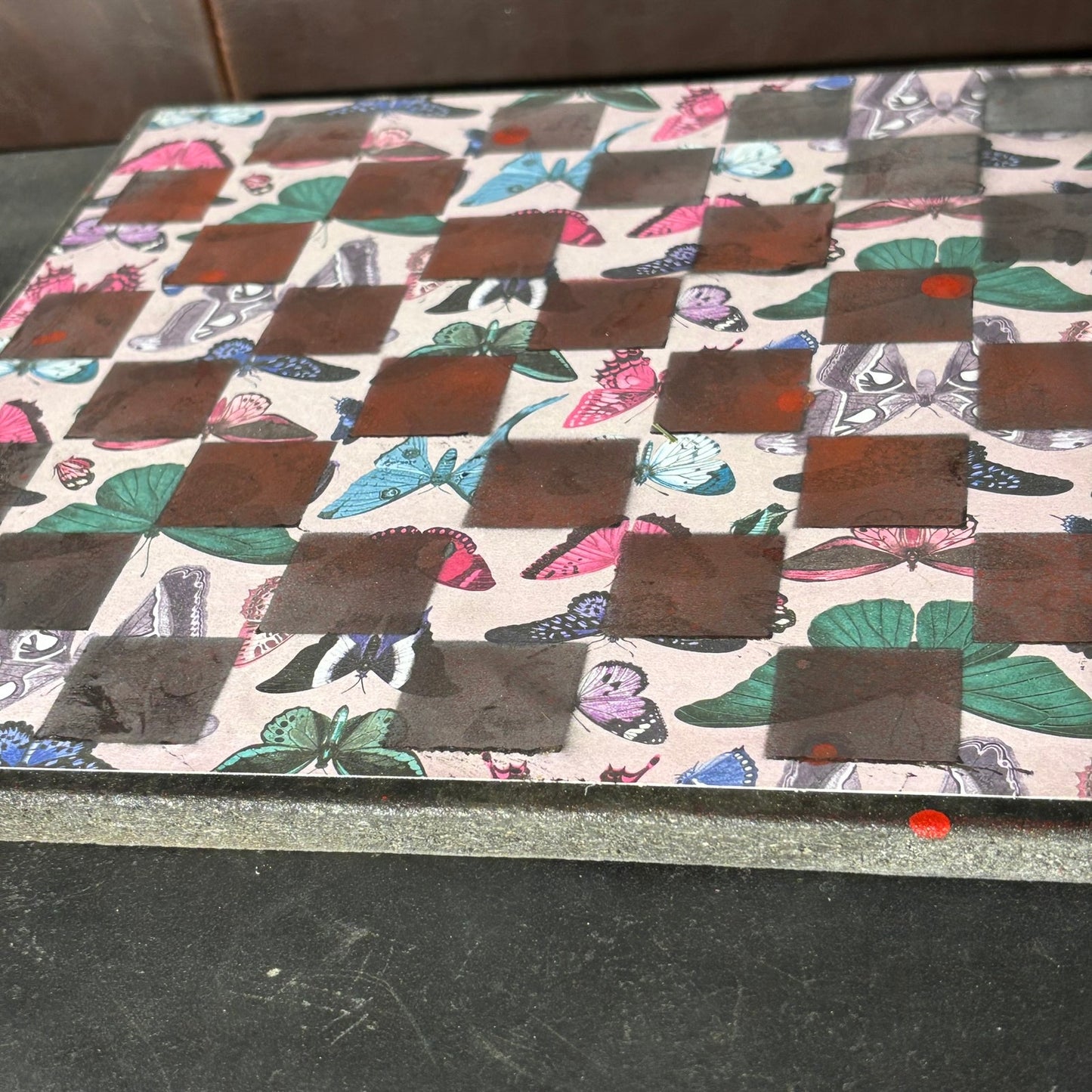 Colorful Butterflies - Scrapbook Chess Board