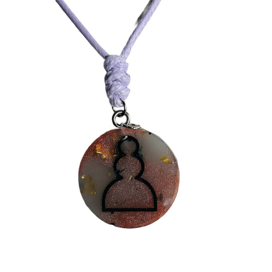 Cosmic Pawn - Handmade Resin Chess Necklace