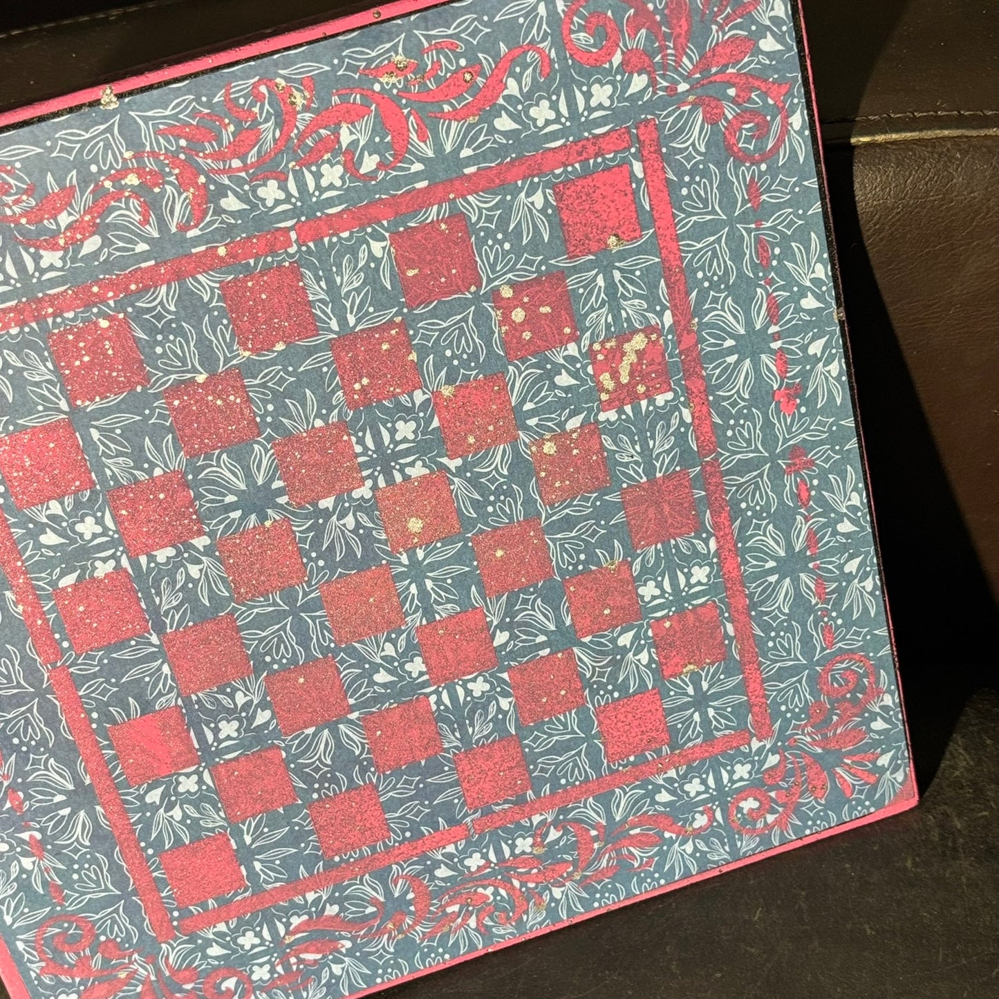 Light Pink & Blue - Scrapbook Chess Board