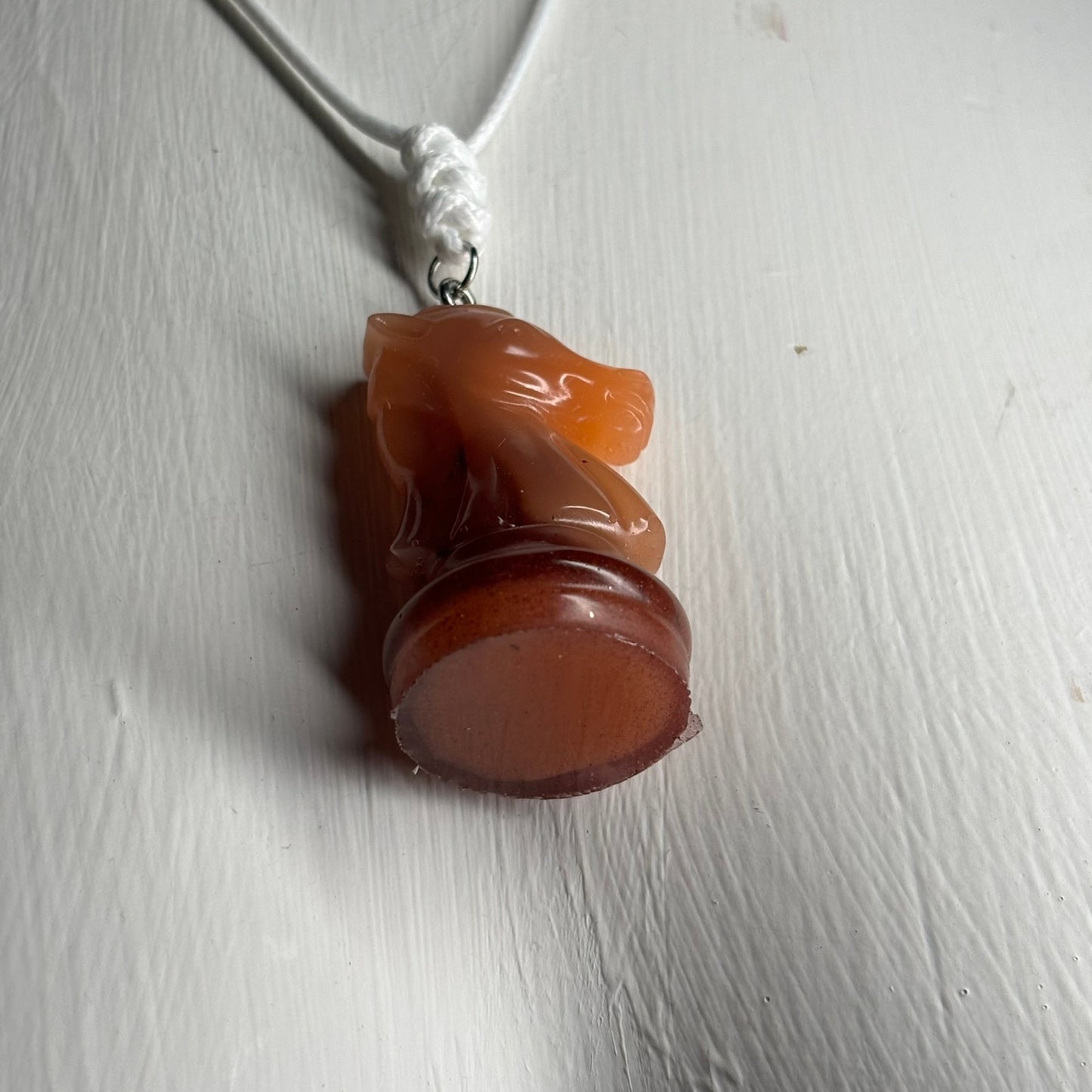 Vintage Orang Knight - Handmade Resin Chess Necklace
