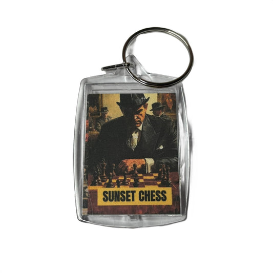 Mafia Chess - Sunset Chess Photo Keychain