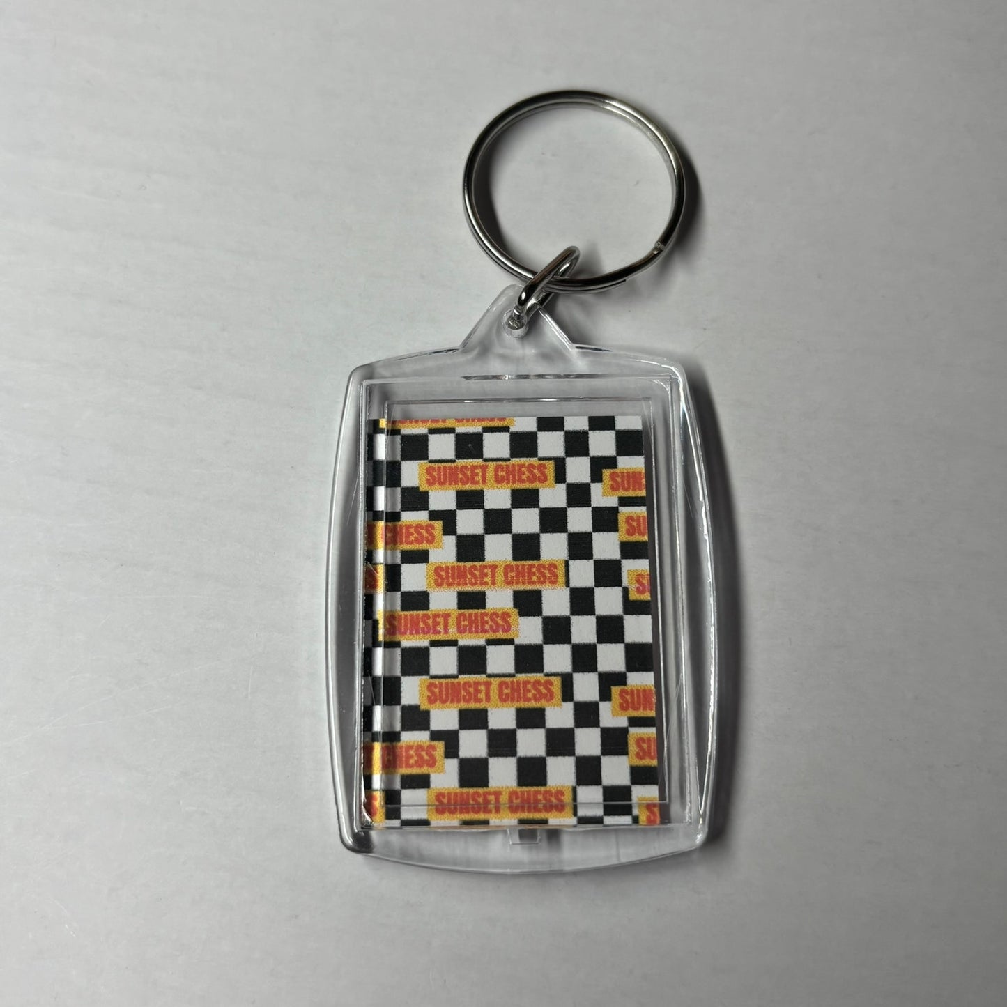 Red Samurai - Sunset Chess Photo Keychain