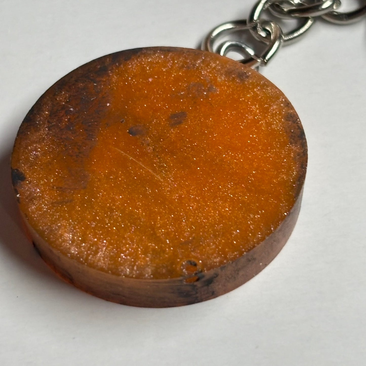Dirty Orange King - Handmade Resin Keychain - Flat Edition