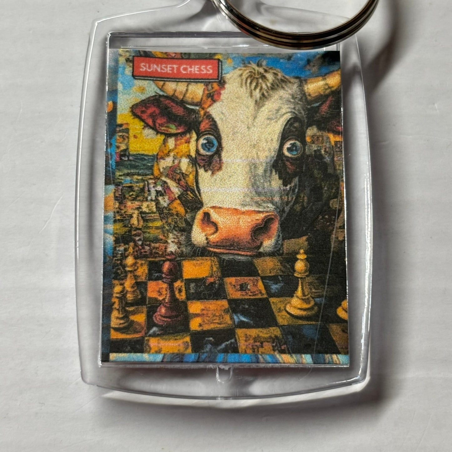 Mooooo - Chess  Photo Keychain