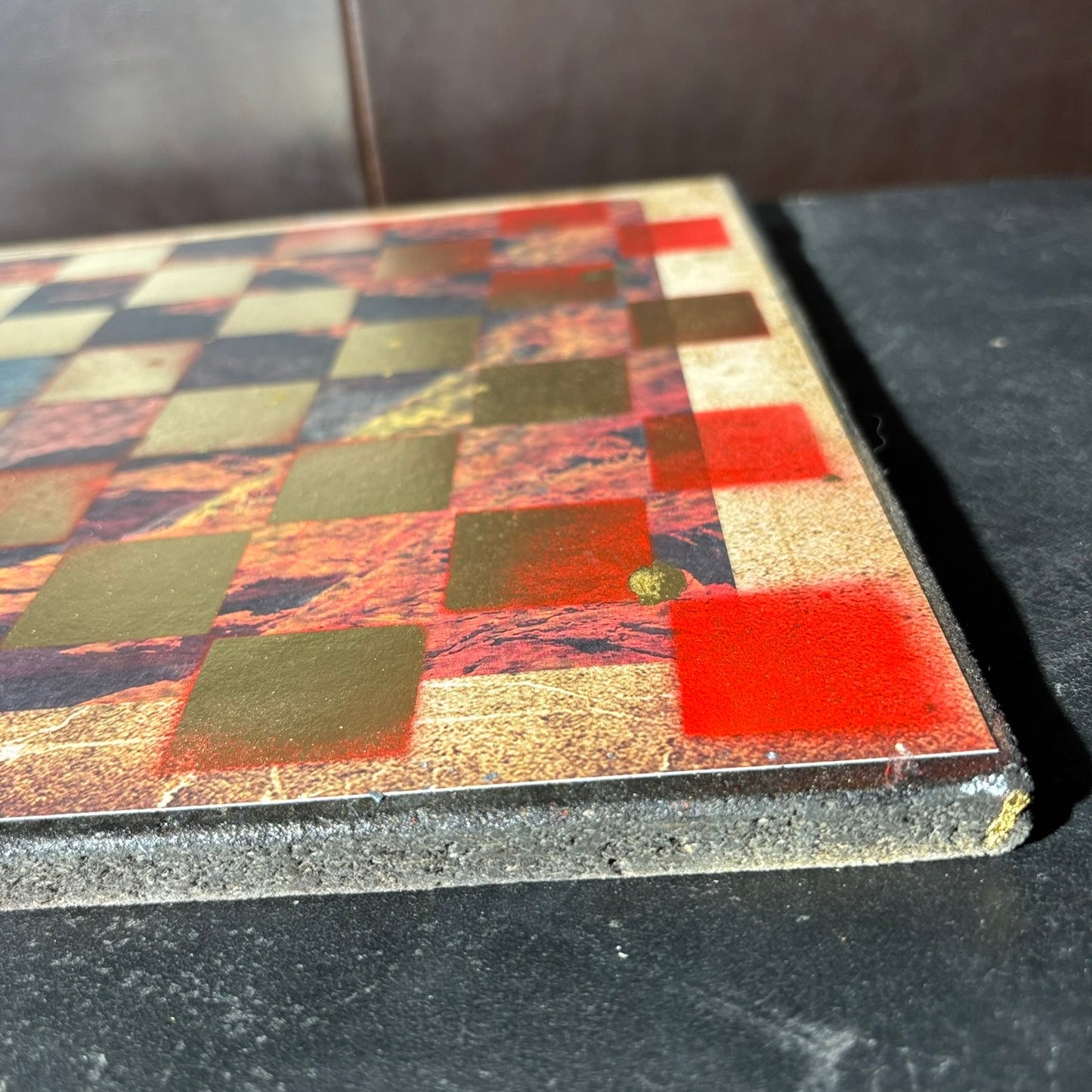 Vintage Rock Gold - Scrapbook Chess Board