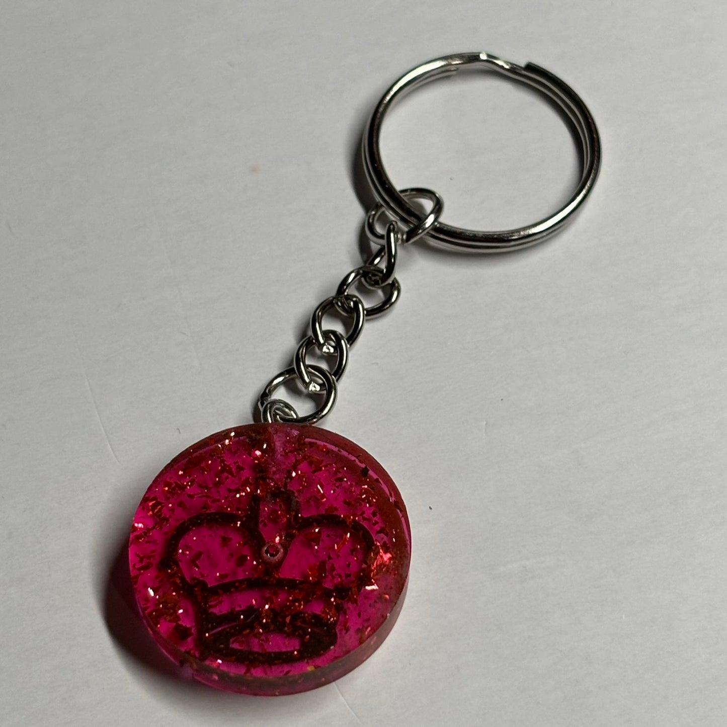 Red Fire King Handmade Resin Keychain - Flat Edition