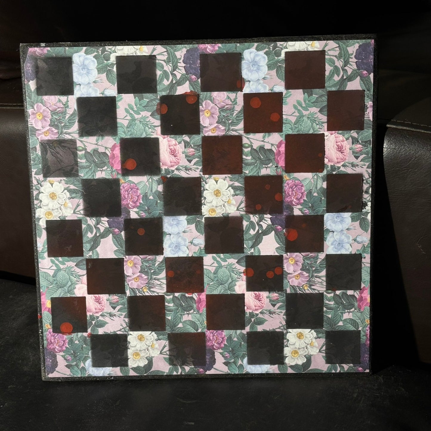 Vintage Flowers - Scrapbook Chess Board