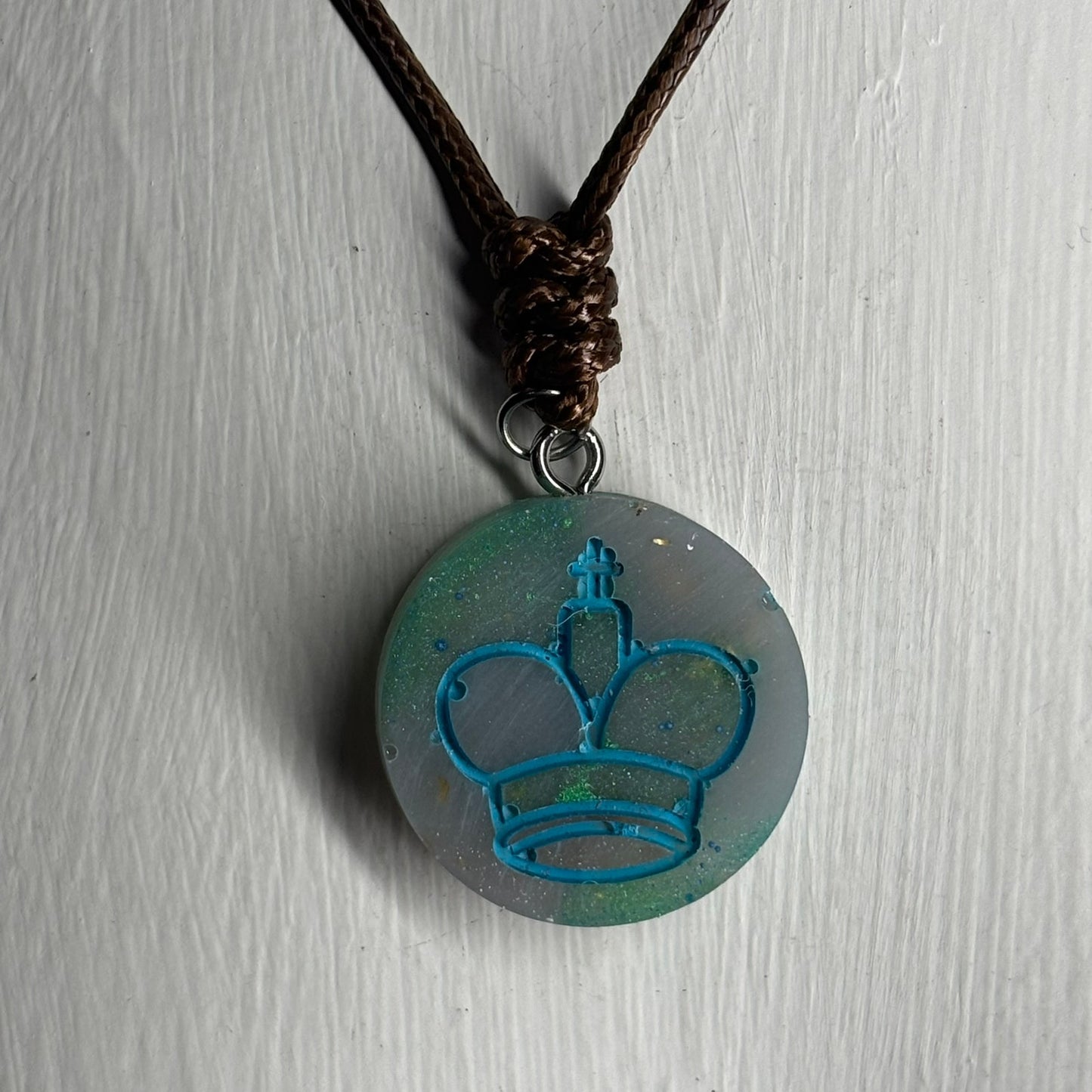 Icey Blue King - Handmade Resin Chess Necklace