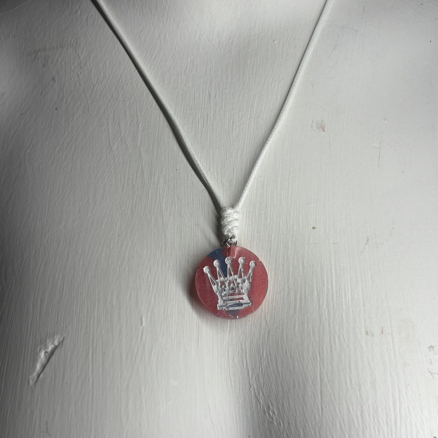 Shard Pink Queen - Handmade Resin Chess Necklace